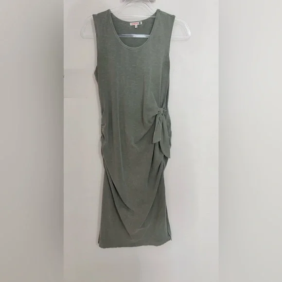 SUNDRY LIGHT SAGE TANK ROUCHED DRESS - Picture 4 of 5
